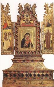 Simone Dei Crocefissi Virgin and Child with Saints a triptych (mk05) oil painting image